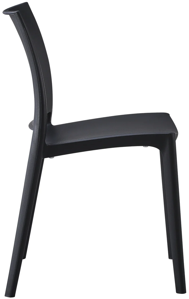 Chaise empilable design en plastique couleur noir résistant aux UV – jardin terrasse et intérieur 10_0007894