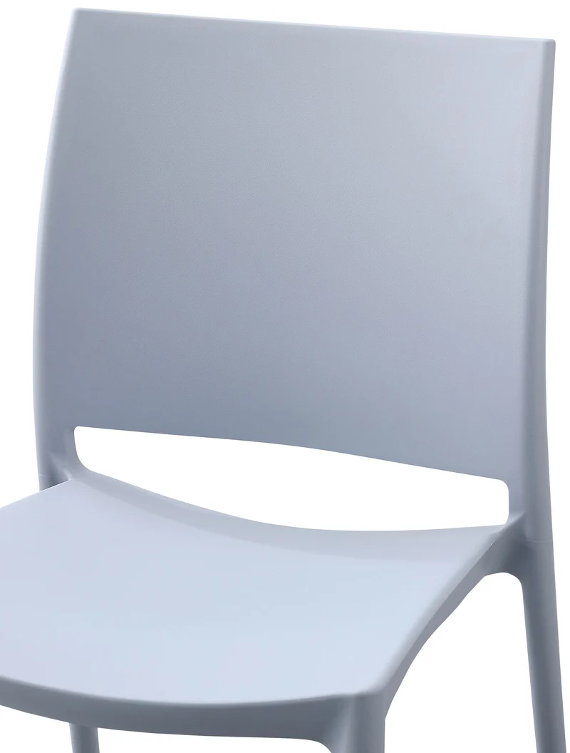 Chaise empilable design en plastique couleur gris clair résistant aux UV – jardin terrasse et intérieur 10_0007892