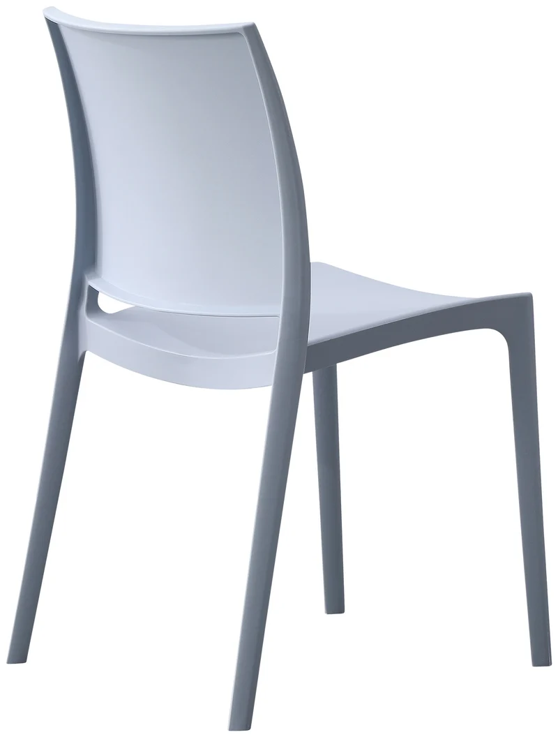 Chaise empilable design en plastique couleur gris clair résistant aux UV – jardin terrasse et intérieur 10_0007892