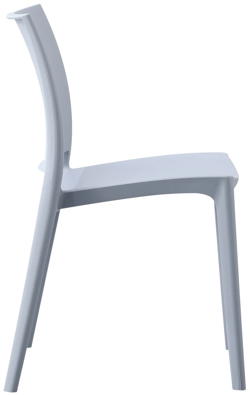 Chaise empilable design en plastique couleur gris clair résistant aux UV – jardin terrasse et intérieur 10_0007892