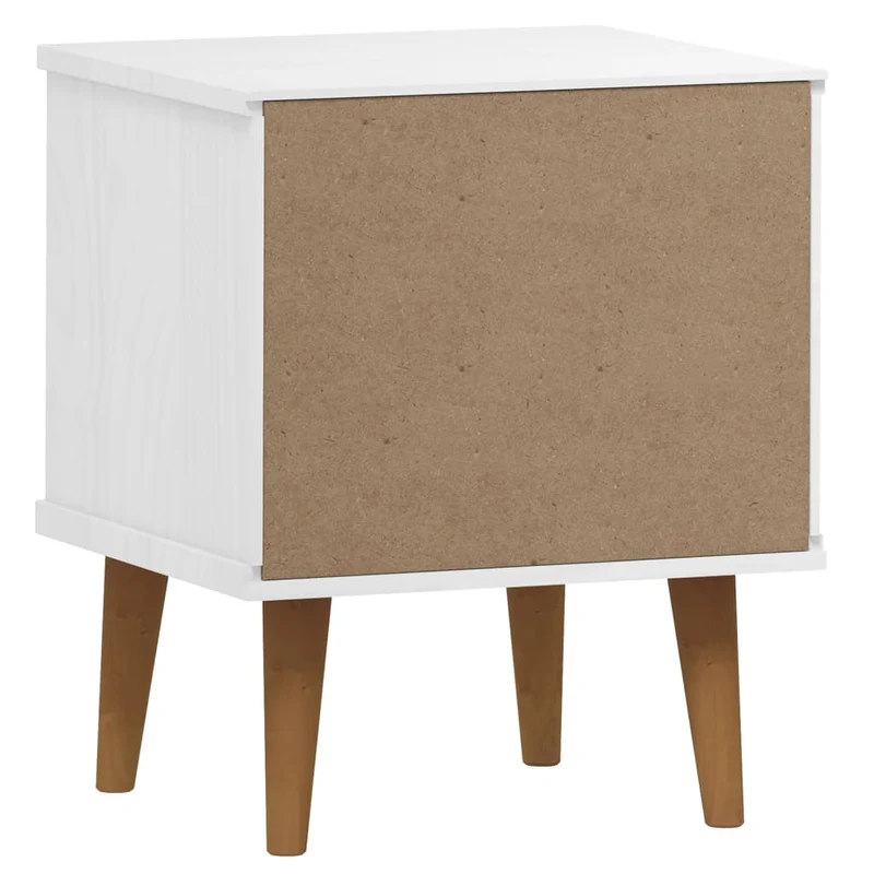 Table de chevet avec deux tiroirs 40 x 35 x 48 cm bois de pin blanc DEC034145