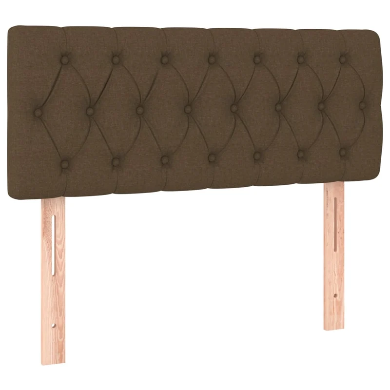 Cadre de lit LED avec sommier tête de lit matelas 90x200 cm tissu marron foncé TDL0208141