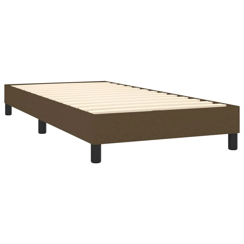 Cadre de lit LED avec sommier tête de lit matelas 90x200 cm tissu marron foncé TDL0208143