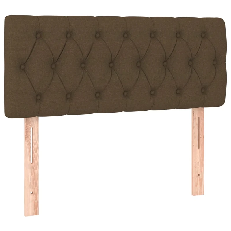 Cadre de lit LED avec sommier tête de lit matelas 90x200 cm tissu marron foncé TDL0208143