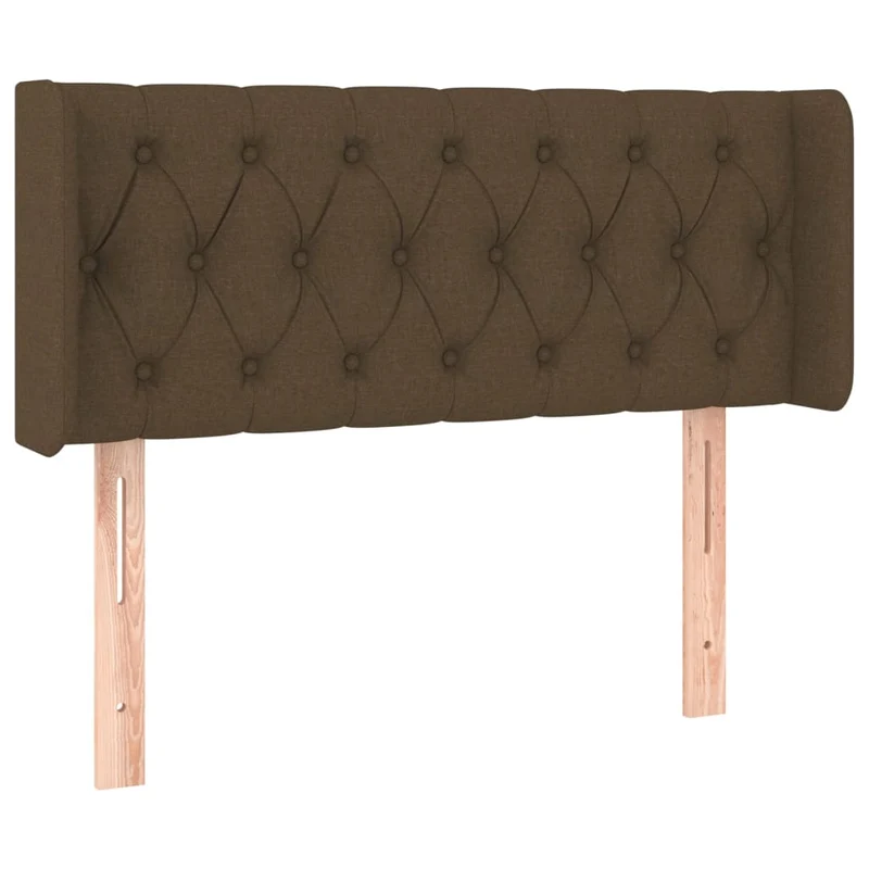 Tête de lit accessoire couchage chambre à coucher meuble capitonné avec rebord latéral 93 x 16 x 78/88 cm tissu marron foncé TDL0204646