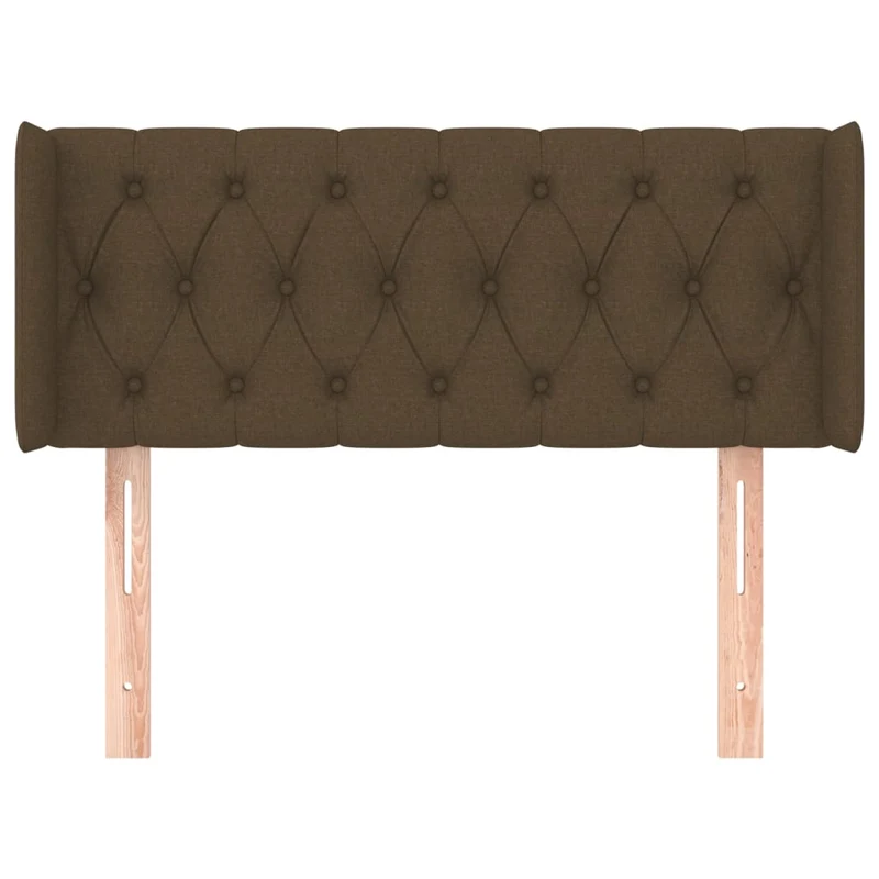 Tête de lit accessoire couchage chambre à coucher meuble capitonné avec rebord latéral 93 x 16 x 78/88 cm tissu marron foncé TDL0204646