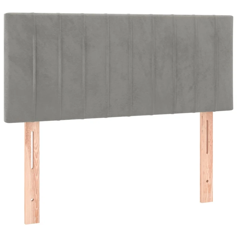 Cadre de lit LED avec sommier tête de lit matelas surmatelas 100x200 cm tissu velours gris clair TDL0207906