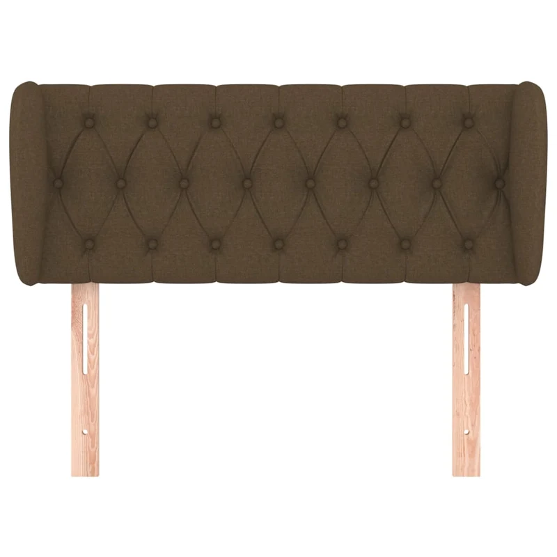 Tête de lit accessoire couchage chambre à coucher meuble capitonné avec rebord latéral 93 x 23 x 78/88 cm tissu marron foncé TDL0204638