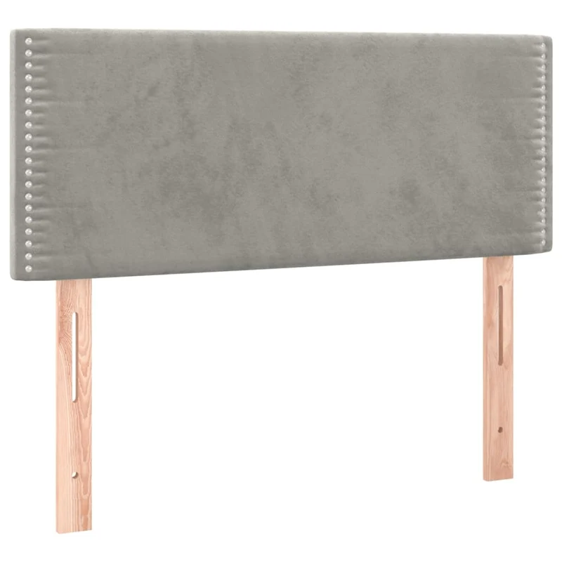 Cadre de lit LED avec sommier tête de lit matelas surmatelas 100x200 cm tissu velours gris clair TDL0207904