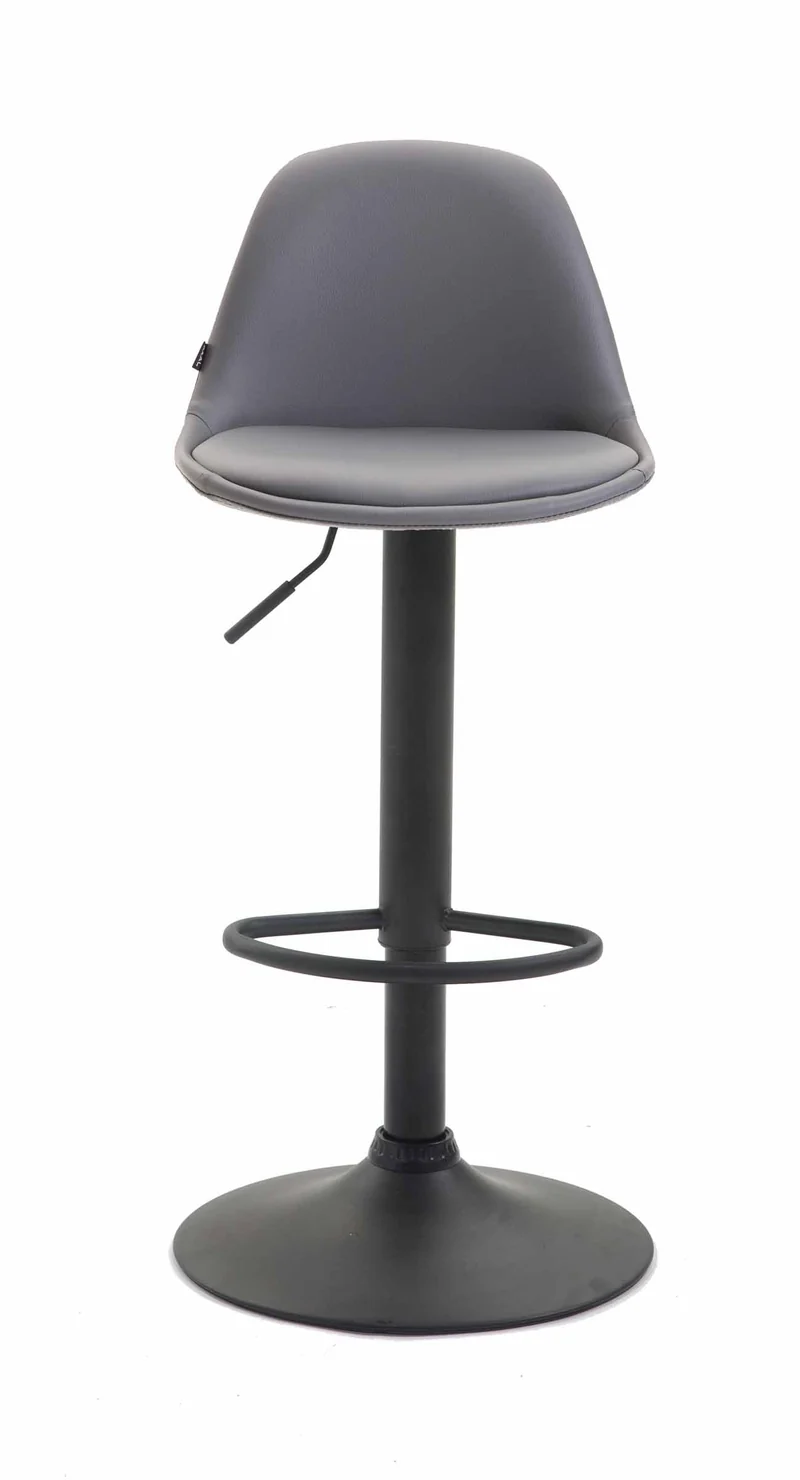 Tabouret de bar avec repose-pieds design moderne en synthétique bleu pieds en métal noir mat 10_0000277