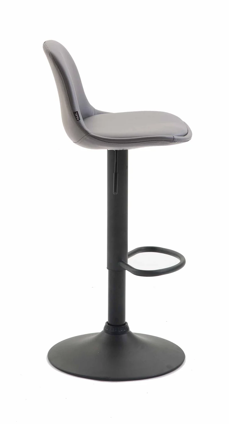 Tabouret de bar avec repose-pieds design moderne en synthétique bleu pieds en métal noir mat 10_0000277