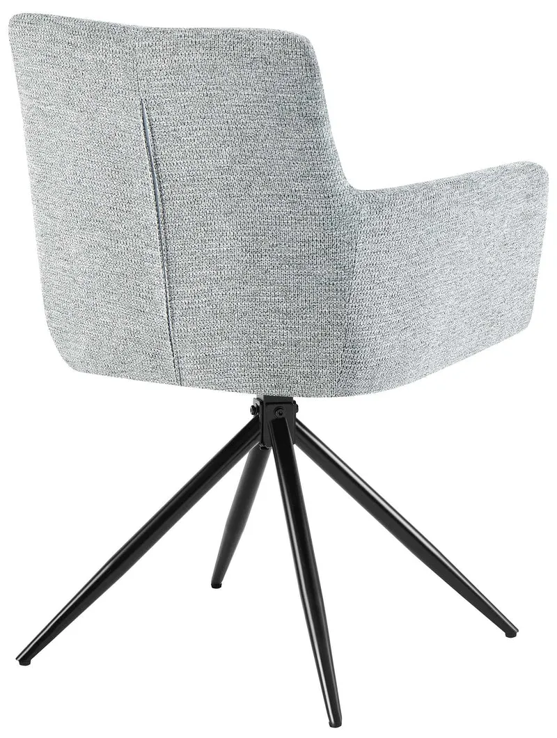 Chaise de salle à manger x1 moderne et confort mécanisme de rotation à 180° en tissu gris et métal 10_0007155