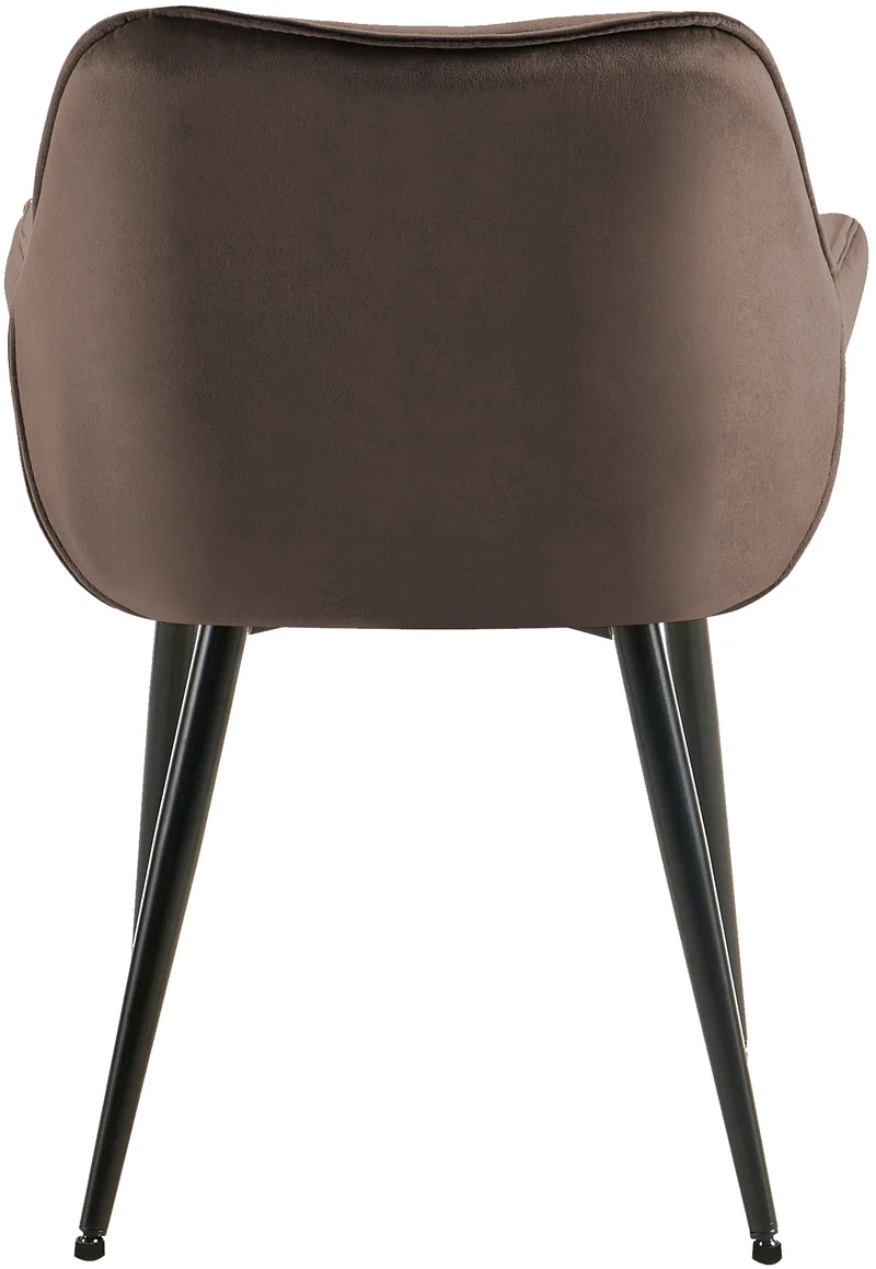 Lot de 2 chaises de salle à manger design et moderne assise en velours marron et pieds en métal noir 10_0001665