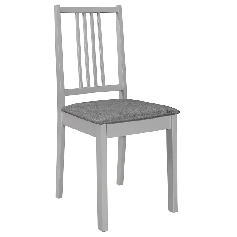 Lot de 4 chaises de salle à manger cuisineà dîner avec coussins gris bois solide CDS022102