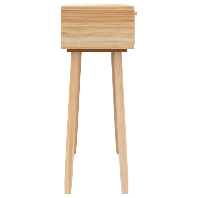 Table console d'entrée fonctionnel et stylé avec tiroirs de rangement 80 x 30 x 75 cm bois de pin et rotin naturel DEC032040
