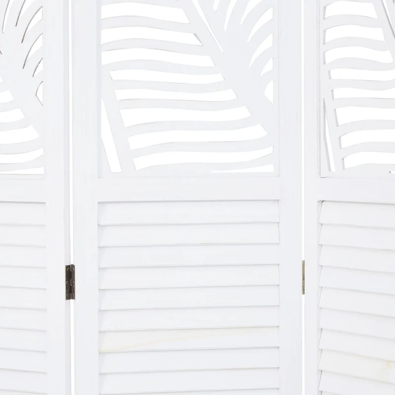 Paravent en bois blanc à 3 panneaux 170x120 idéal pour séparer et décorer votre espace PAR06097