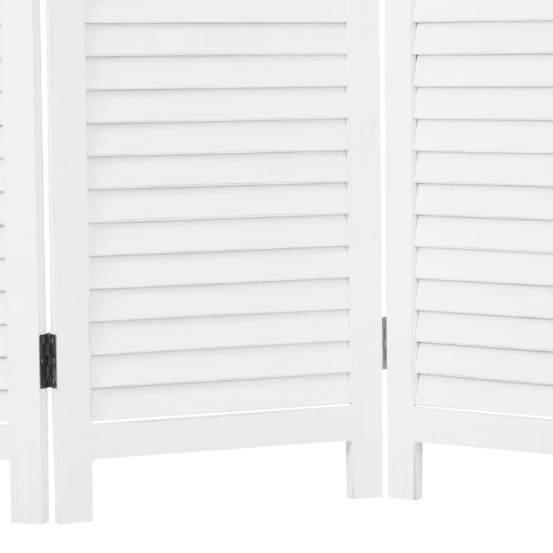 Paravent en bois blanc à 3 panneaux 170x120 idéal pour séparer et décorer votre espace PAR06097