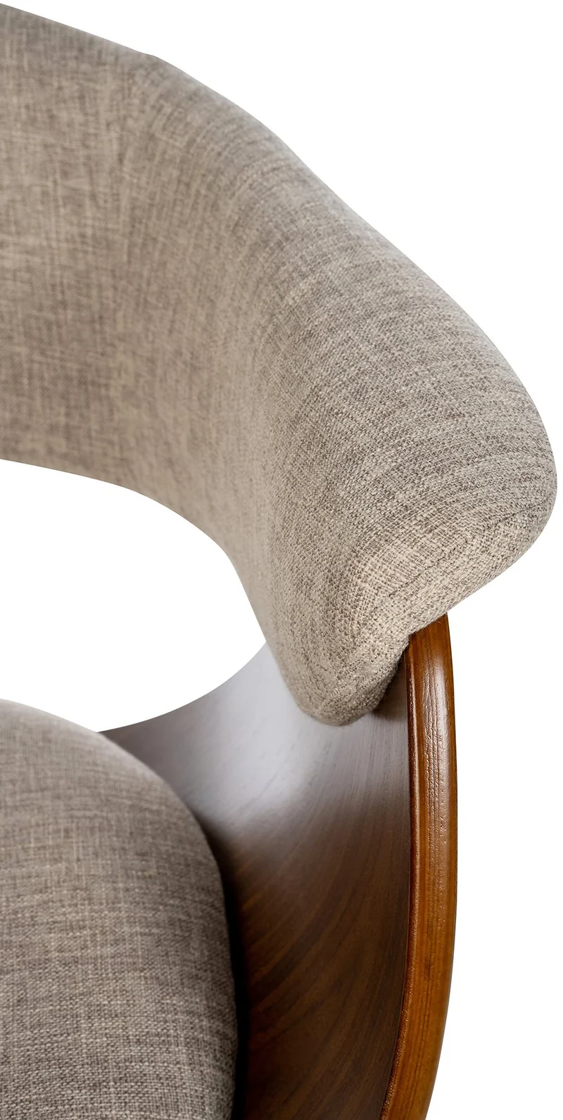 Tabouret de bar design moderne siège réglable en hauteur et pivotant en tissu crème coque en bois et métal noir 10_0005455