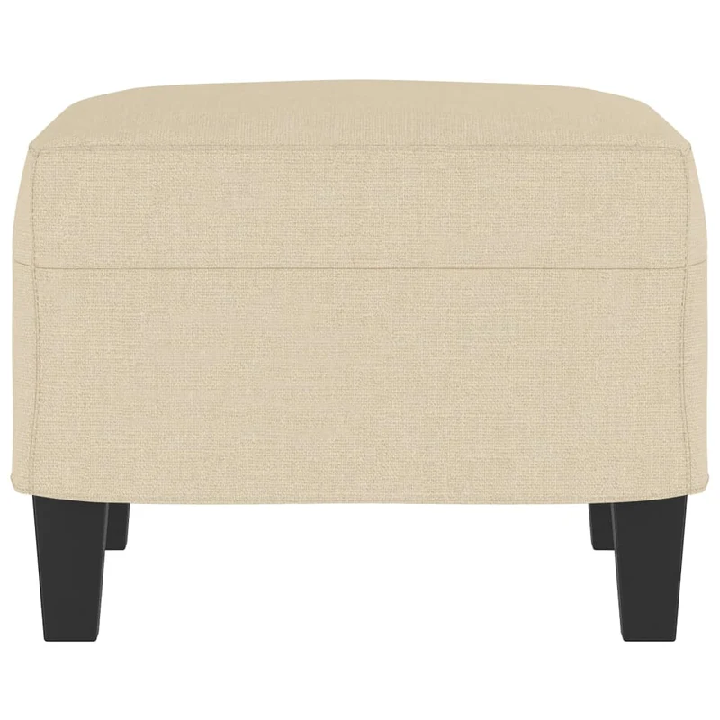 Repose-pieds tabouret bout de lit 60 x 50 x 41 cm tissu crème et contreplaqué DEC030142