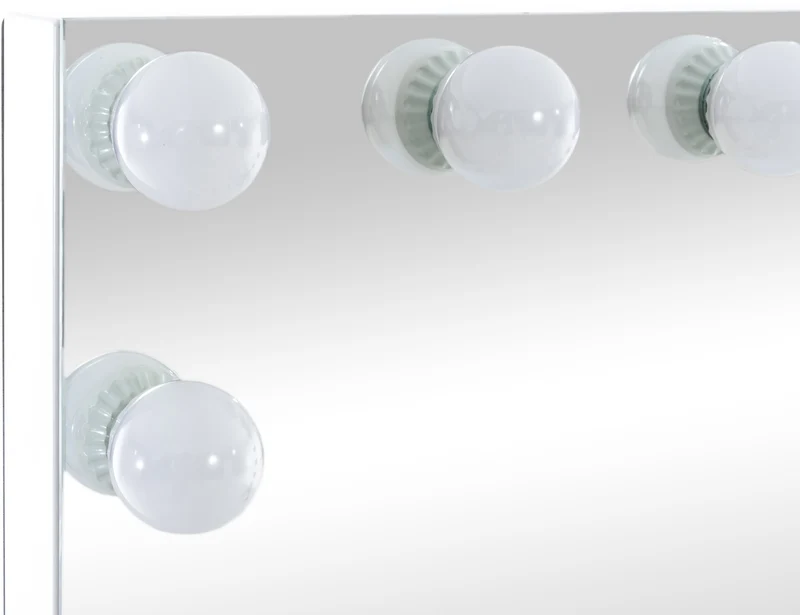 Miroir de maquillage LED 68x80x16 cm intensité lumineuse réglable plastique blanc 10_0008963