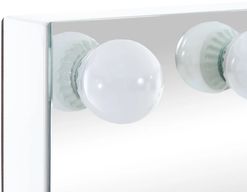 Miroir de maquillage LED 68x80x16 cm intensité lumineuse réglable plastique blanc 10_0008963