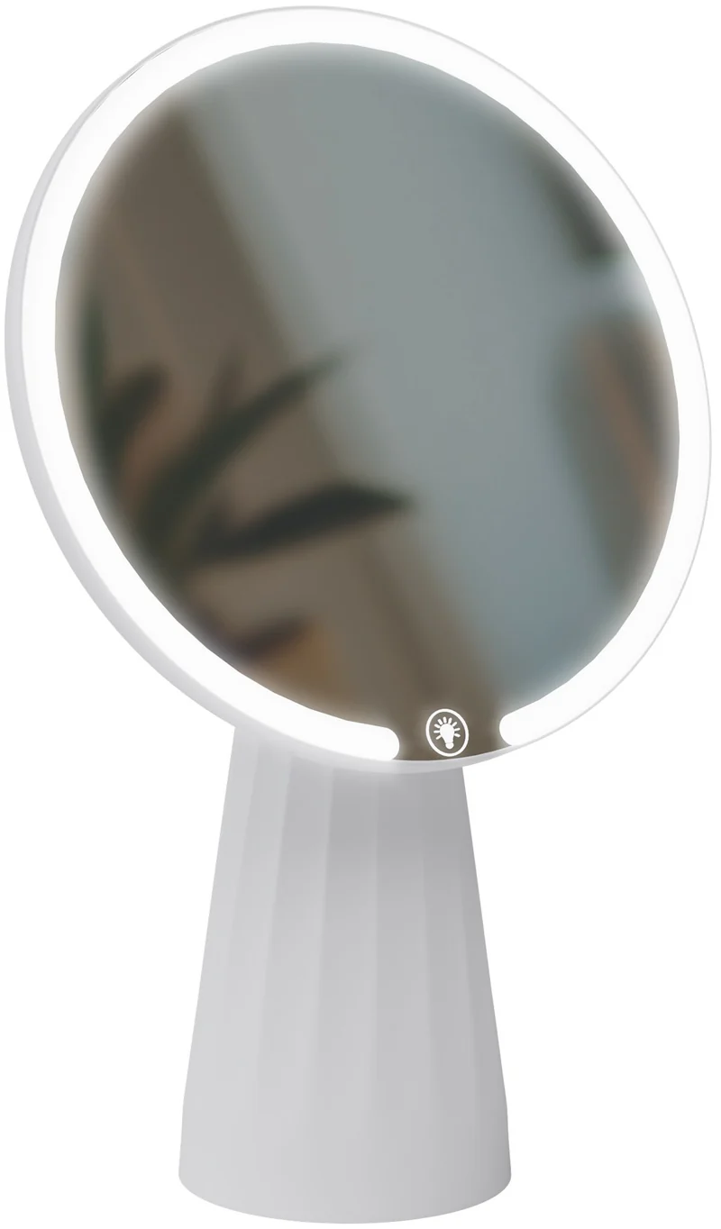Miroir de maquillage rond LED en plastique 17 x 27 cm avec port USB-C 10_0008954