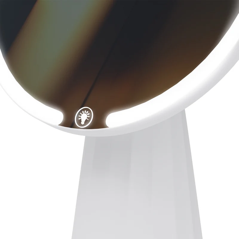 Miroir de maquillage rond LED en plastique 17 x 27 cm avec port USB-C 10_0008954
