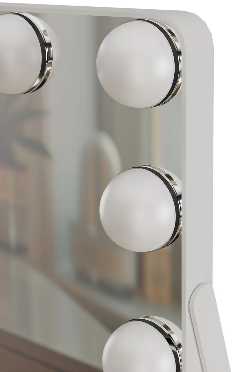 Miroir de maquillage LED 25 x 30 cm en métal et verre avec éclairage réglable et USB-C 10_0008952