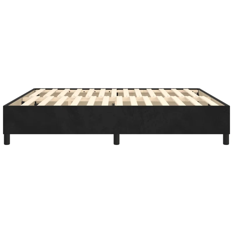 Sommier à lattes sur pieds cadre de lit 200x200 cm velours noir TDL0206988