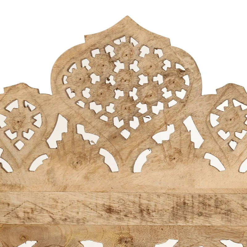 Paravent séparateur de pièce cloison 5 panneaux motifs sculptés à la main 200 x 165 cm bois de manguier marron DEC030926