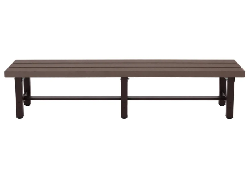 Banc de jardin en aluminium résistant au intempéries pieds réglable 180 cm marron 04_0005829