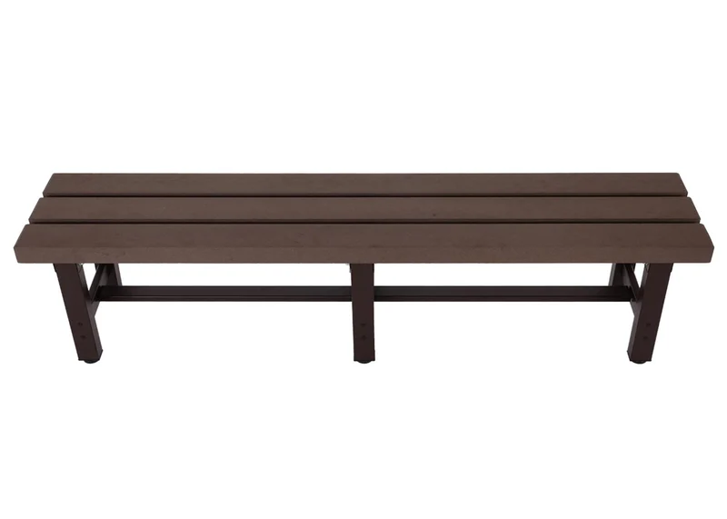 Banc de jardin en aluminium résistant au intempéries pieds réglable 180 cm marron 04_0005829