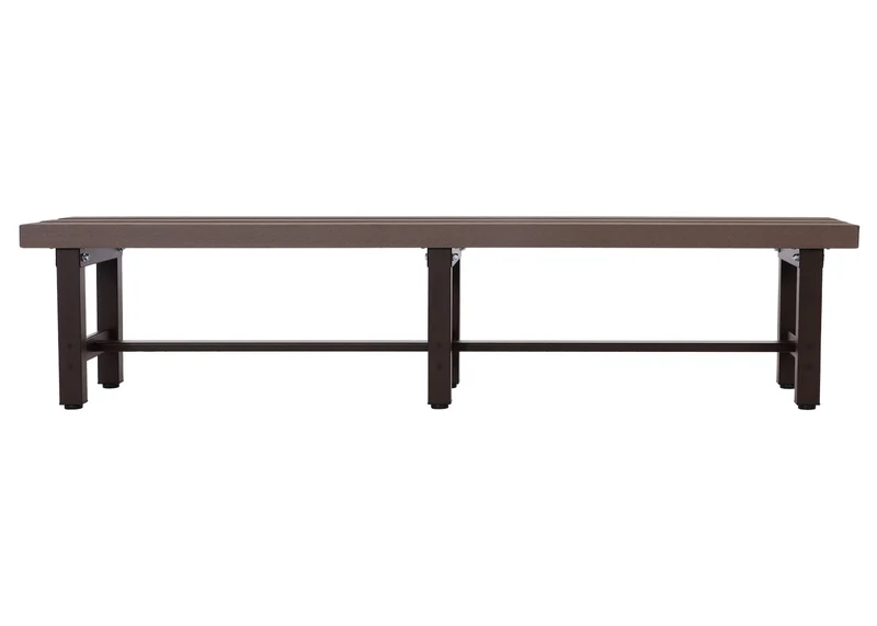 Banc de jardin en aluminium résistant au intempéries pieds réglable 180 cm marron 04_0005829