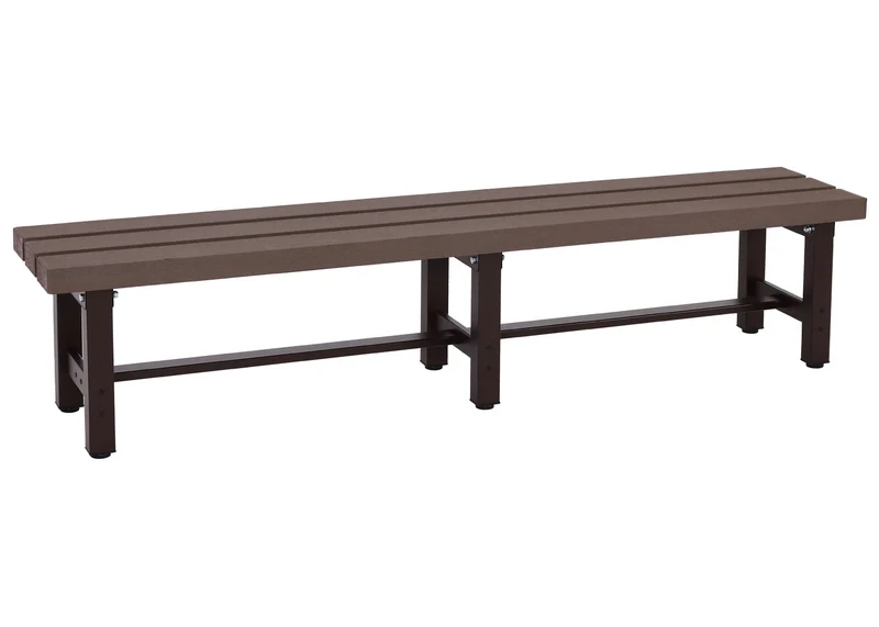 Banc de jardin en aluminium résistant au intempéries pieds réglable 180 cm marron 04_0005829