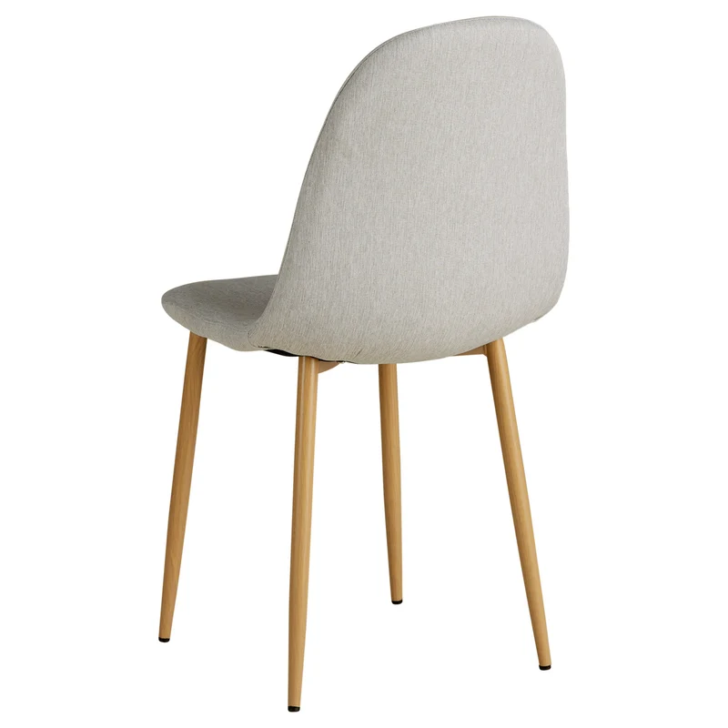 Lot de 2 chaises de salle à manger cuisine confortable et moderne en tissu gris pieds métal aspect bois CDS06104