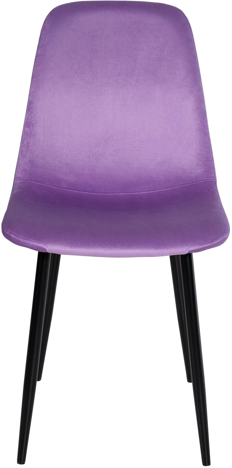 Lot de 4 chaises de salle à manger design simple avec pieds en métal noir et assise en tissu violet 10_0001831