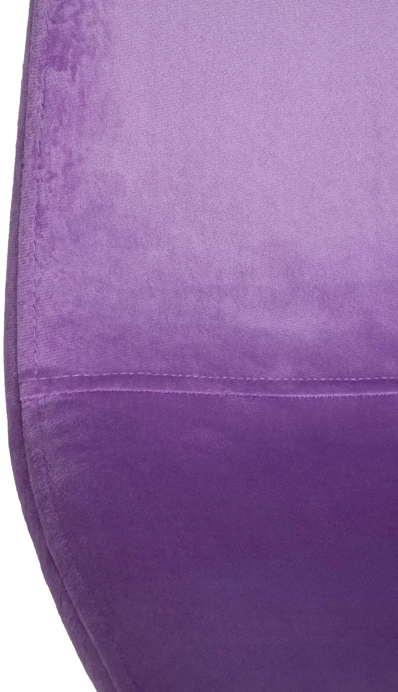 Lot de 4 chaises de salle à manger design simple avec pieds en métal noir et assise en tissu violet 10_0001831