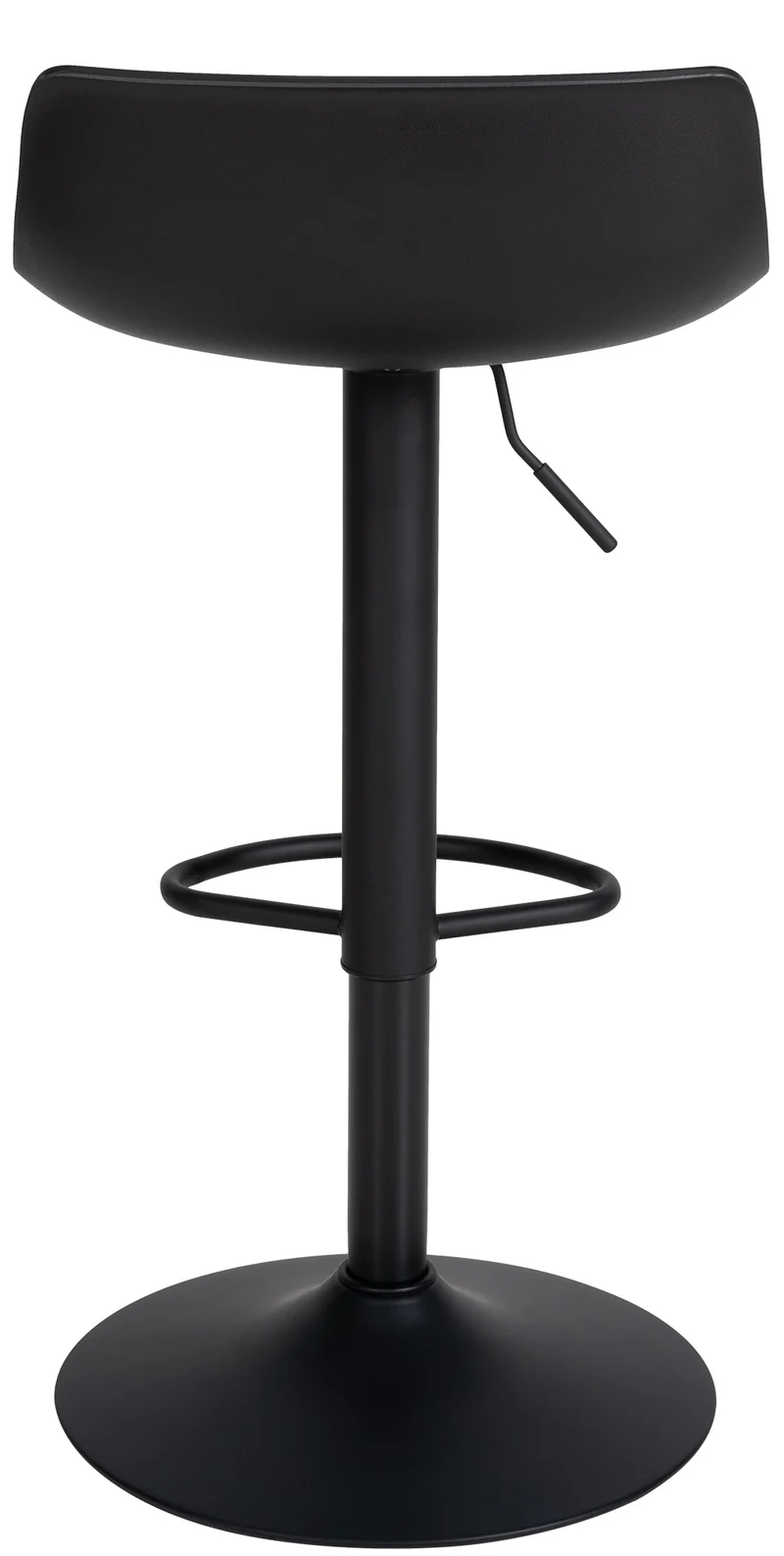 Tabouret de bar x2 avec repose-pieds hauteur réglable desing moderne en PVC noir et métal noir 10_0004017