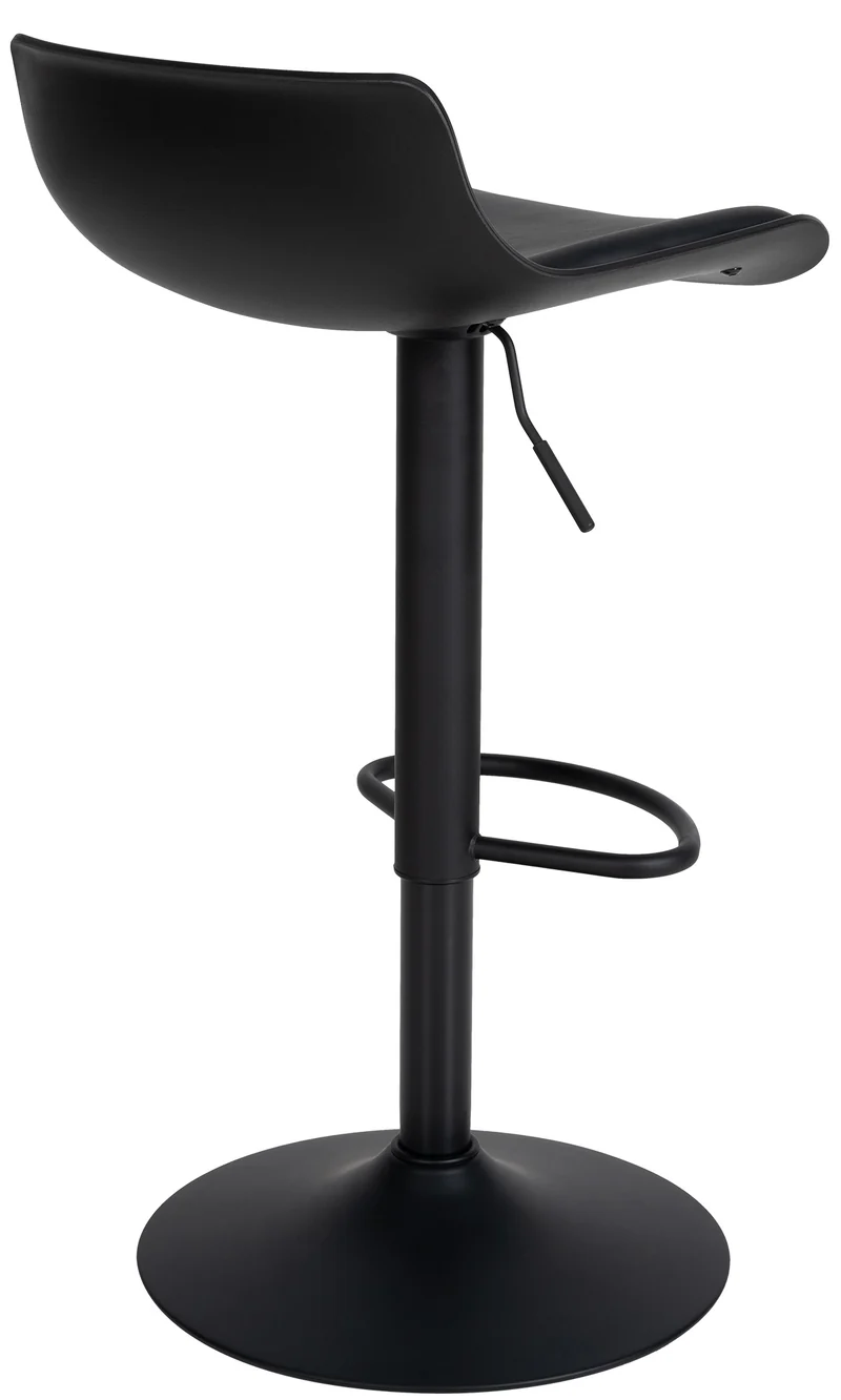 Tabouret de bar x4 avec repose-pieds hauteur réglable desing moderne en PVC noir et métal noir 10_0004500