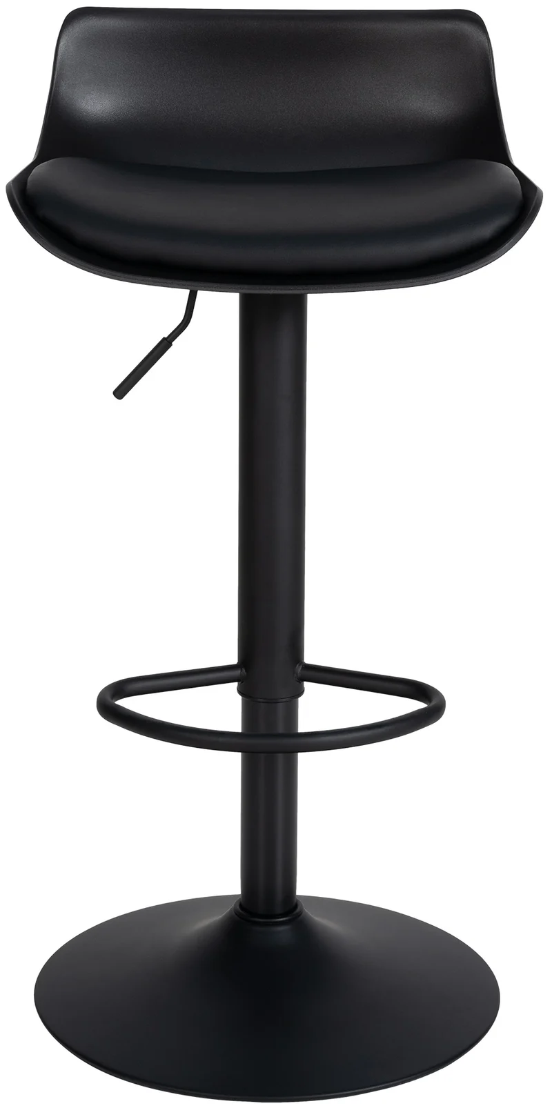 Tabouret de bar x4 avec repose-pieds hauteur réglable desing moderne en PVC noir et métal noir 10_0004500