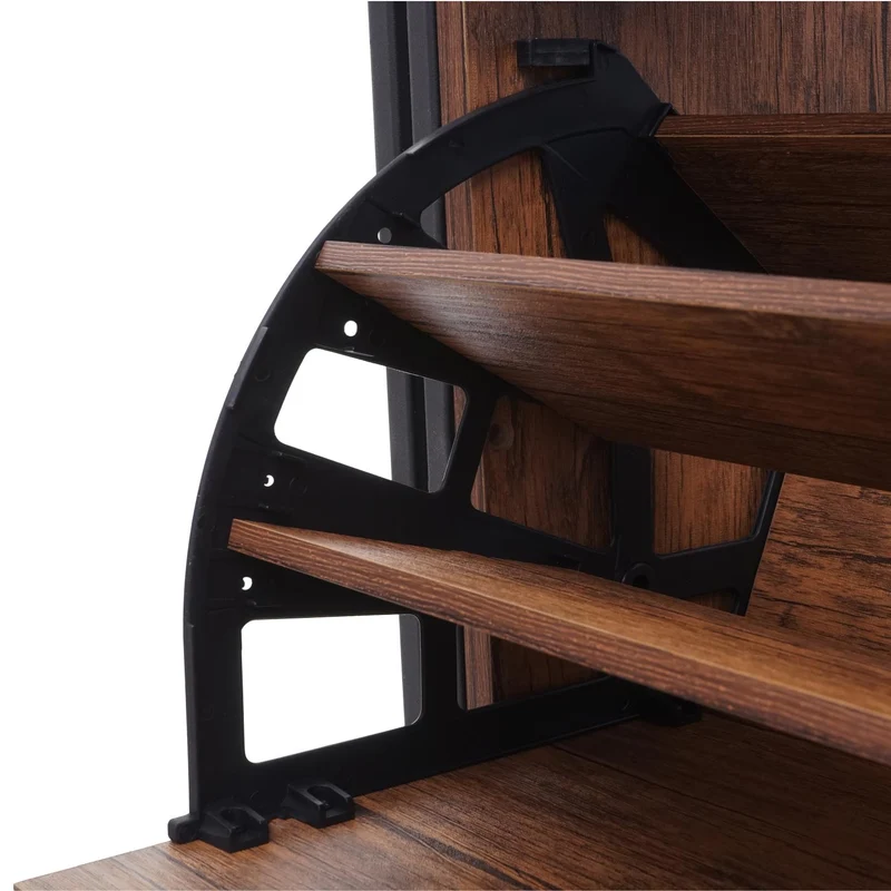 Étagère à chaussures meuble rangement entrée 122x77x29cm jusqu'à 27 paire aspect chêne sauvage 04_0005155