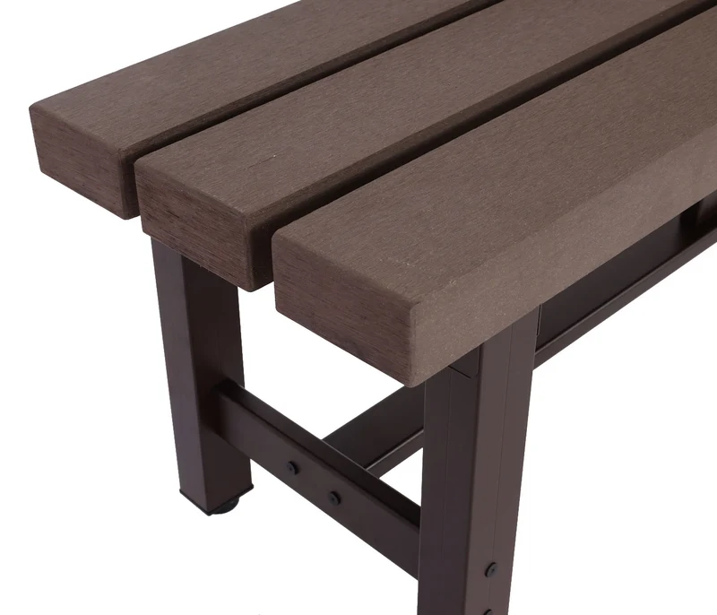 Banc de jardin en aluminium résistant au intempéries pieds réglable 150 cm marron 04_0005828