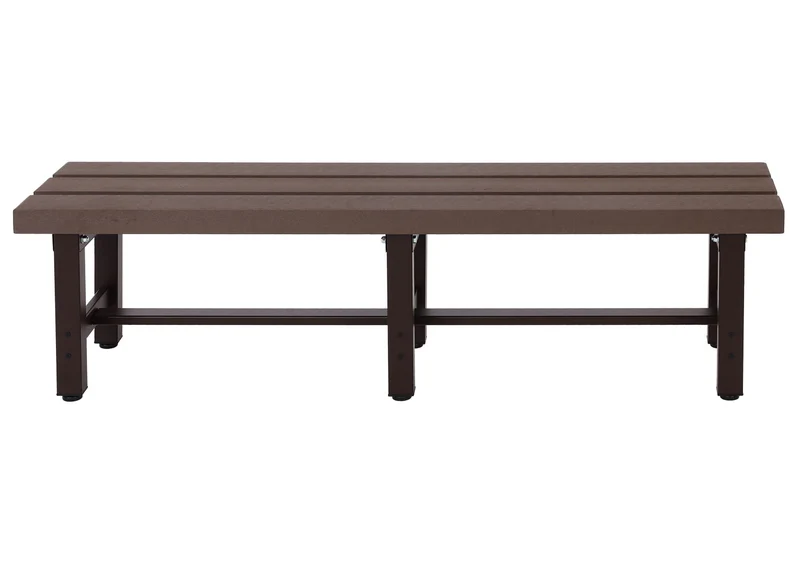 Banc de jardin en aluminium résistant au intempéries pieds réglable 150 cm marron 04_0005828