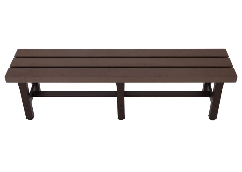 Banc de jardin en aluminium résistant au intempéries pieds réglable 150 cm marron 04_0005828