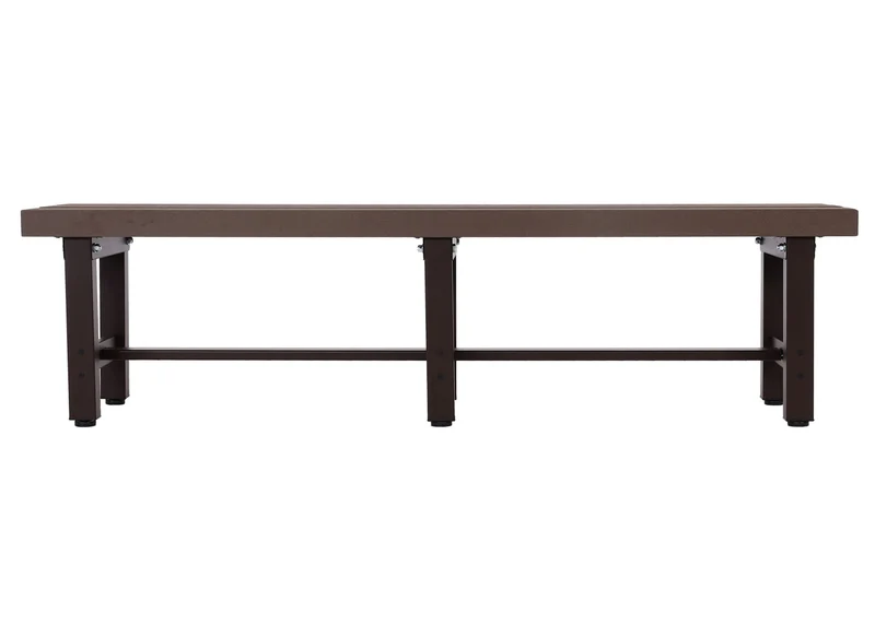 Banc de jardin en aluminium résistant au intempéries pieds réglable 150 cm marron 04_0005828