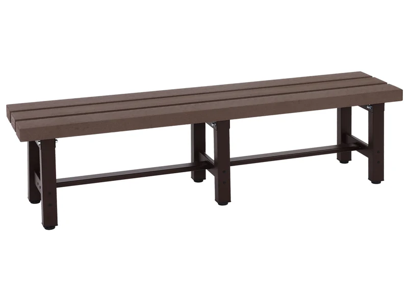 Banc de jardin en aluminium résistant au intempéries pieds réglable 150 cm marron 04_0005828