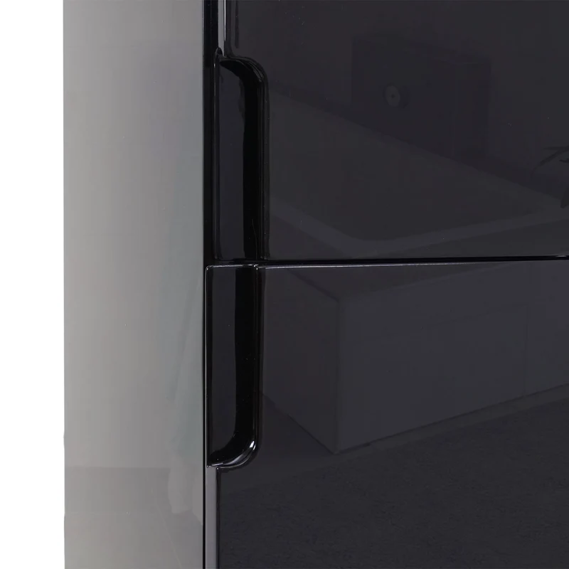 Armoire murale de salle de bain avec 2 portes aspect brillant 150 x 30 cm MDF noir 04_0005763