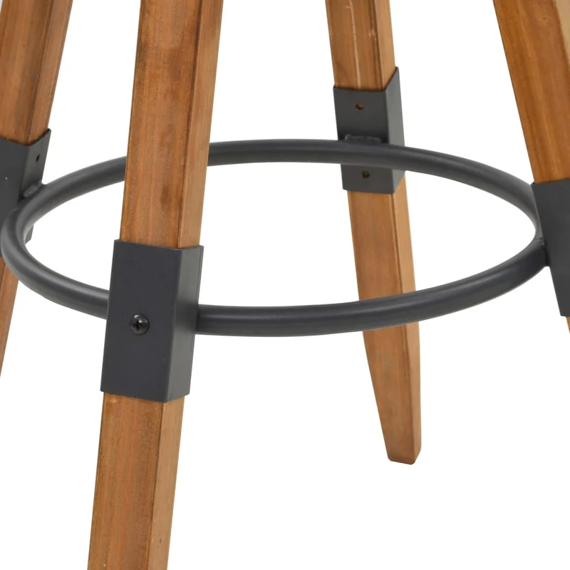 Lot de 2 tabourets de bar chaises hautes design industirel en bois de sapin et acier DEC029640