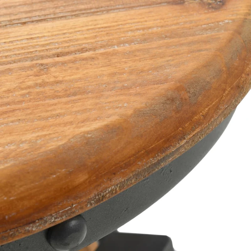 Lot de 2 tabourets de bar chaises hautes design industirel en bois de sapin et acier DEC029640