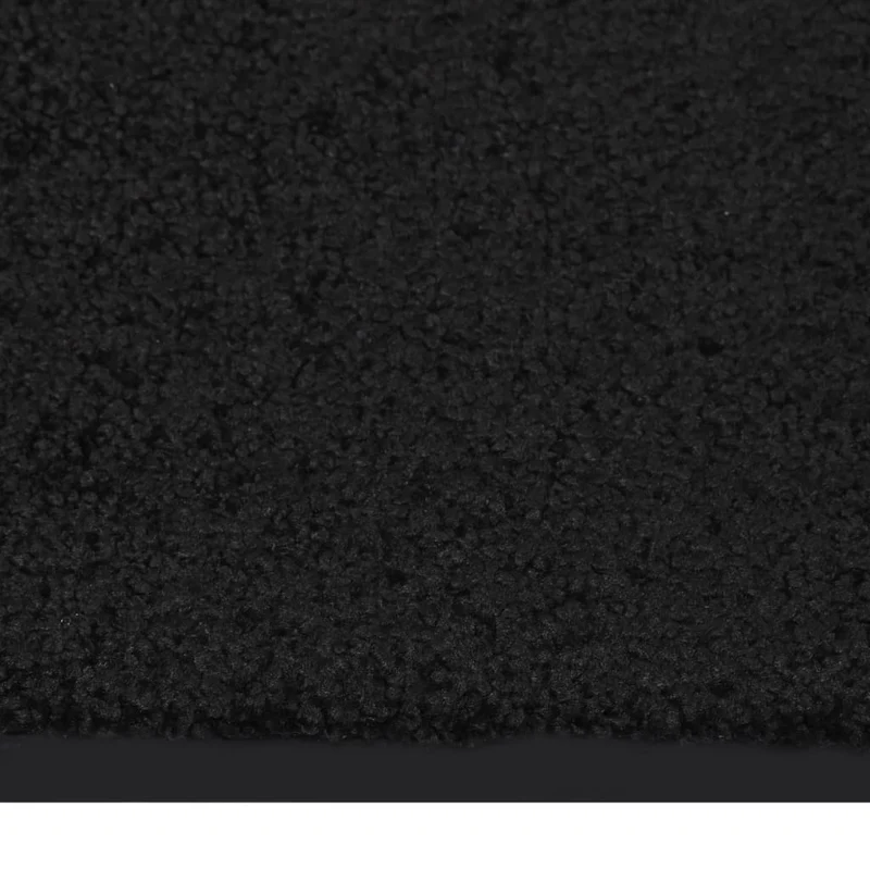 Paillasson de porte d'entrée bordure noire surface en feutre aiguilleté rayé dessous antidérapant 40 x 60 cm PP anthracite et vinyle DEC040632